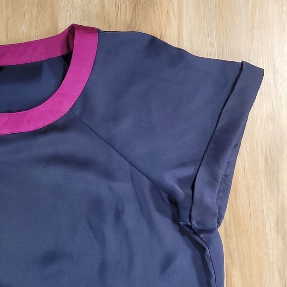 🔺️Daisy Fuentes Blue, Fuchsia, & Green Colorblock Shift Dress Large - Picture 4 of 8